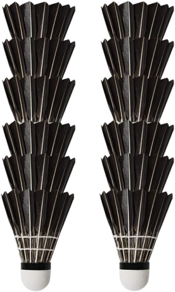 12 Pack Badminton Birdies, Badminton Shuttlecocks with Great Durability Stability and Balance, High Speed Badminton Birdies Balls for Outdoor, Garden, Beach, Family