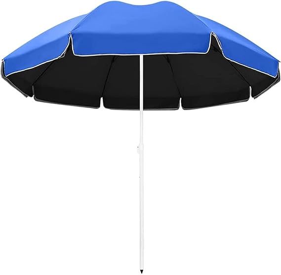 Patio Umbrella Large Market Umbrella Outdoor Umbrella Round Beach Umbrella Uv Protection Lightweight Adjustable Ps,Blue3.4M