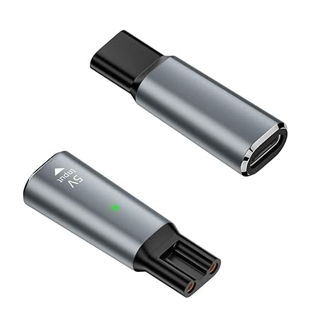 Female USB C Adapter for Philips Shaver 5V for Norelco OneBlade QP2724 QP2834 MG5910 MG7910 MG9510 MG9520 PQ888 PQ889 Power Cord Adapter - 2PCS