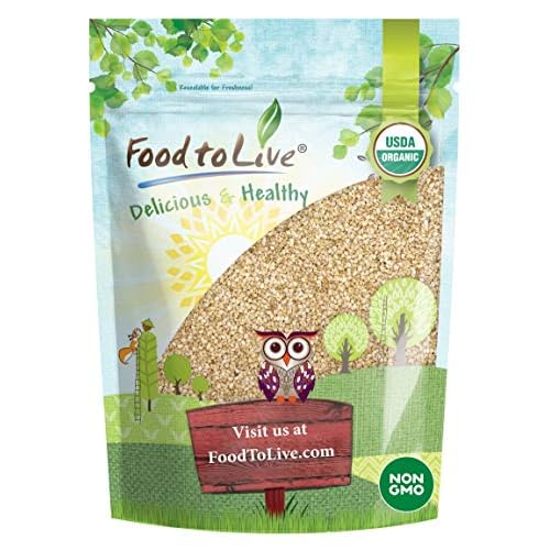 Food to Live Organic Unhulled Sesame Seeds, 12 Ounces Non-GMO, Whole Natural Raw White Sesame Seeds, Kosher, Vegan, Bulk, Rich in Dietary Fiber, Protein, Iron. Crunchy Texture. Great for Baking.