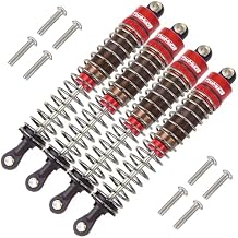 1/10 90mm RC Oil filled Shock Absorbers kit for Tamiya Bullhead SuperClod Buster TRX4 Axial SCX10 D90 Crawler Car Truck Car Upgrades Replace Parts (Red)