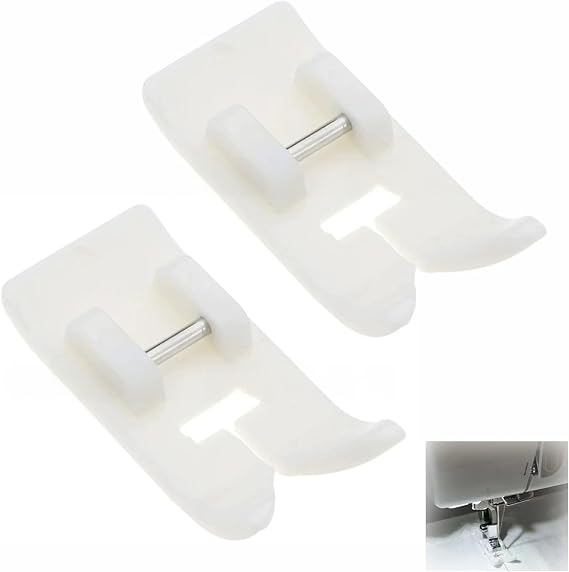 2 Pcs Teflon Sewing Machine Presser Feet for Low Shank Machines | 2 pack teflon non-stick sewing machine presser feet, low shank snap on presser foot for home sewing leather coated fabric use