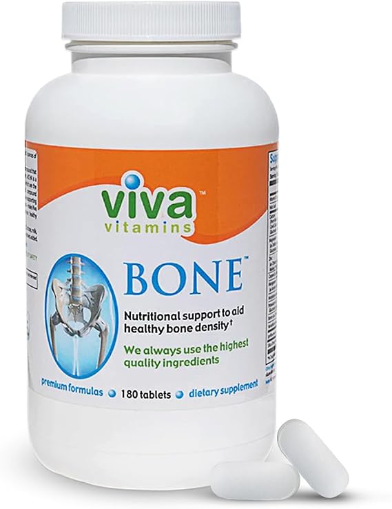Bone Supplement - Calcium Supplement for Women and Men, Bone Health Vitamin D 3 w/Calcium Magnesium Zinc, Calcium Magnesium Supplement Support for Bone Density, Vegan, Non GMO, 180 Tab