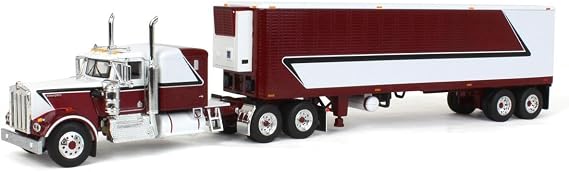 DCP 1/64 Legendary Red & White Kenworth W900A w/ 40ft Vintage Reefer Trailer 60-1687