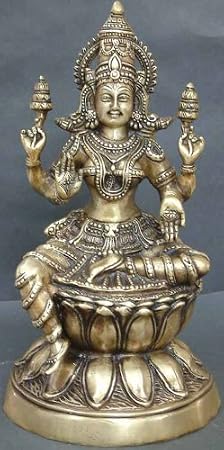 Exotic India Goddess Lakshmi - Brass Statue