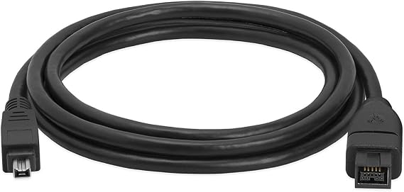 FireWire 800 9-Pin To FireWire 400 4-Pin Bilingual Cable - 6 Feet Black