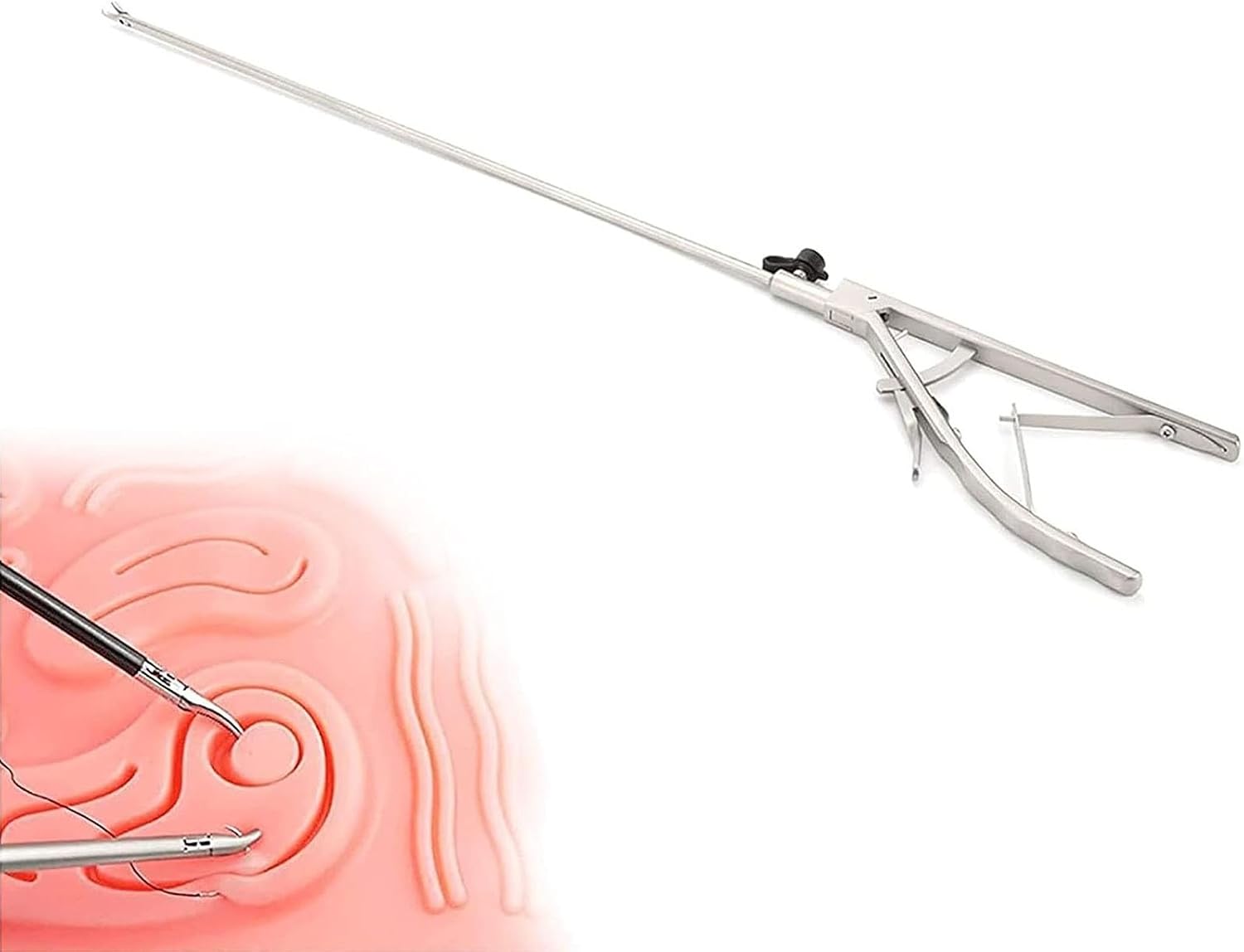 CEEBUS Laparoscopic Simulation Training Box Kit, Simulation Training Instrument Accessories Needle Holder Forceps Laparoscopic Needle Forceps, for Student Training
