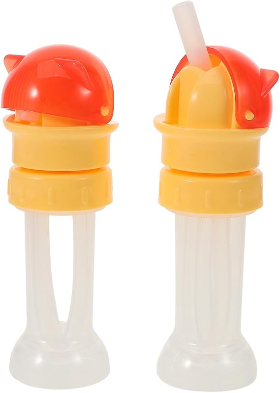 Totority 2 Pack Water Bottle Straw Cap Anti-Spill Leak-Proof Bottle Lid with Straw Reusable Sippy Top for Kids Travel and Sports Water Bottles Easy Drinking Spout