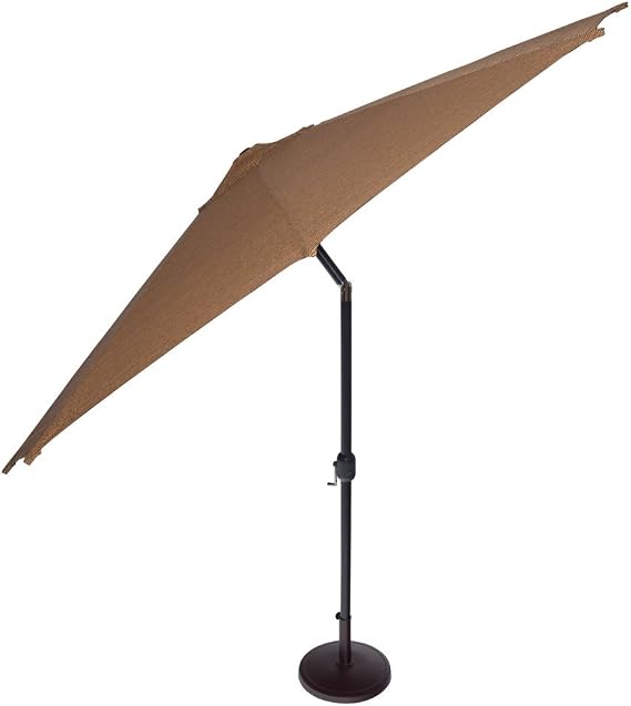 Coolaroo 90% UV Block 2 Position Adjustable Tilt Umbrella, 11' Round, Mocha