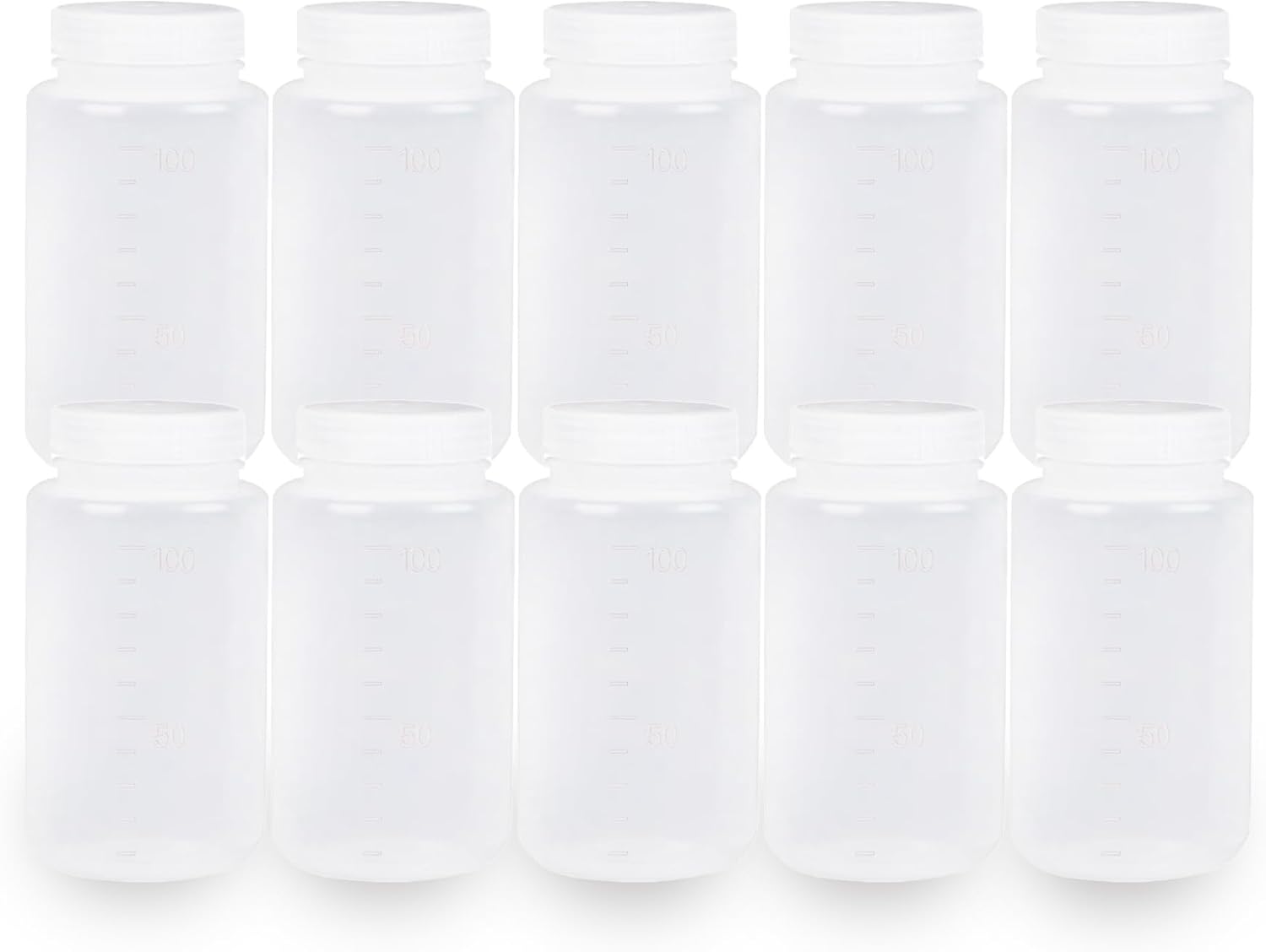 100ml3.4oz Plastic Bottles Lab Chemical Reagent Bottle - Wide Mouth, Secure Sample Sealing, Liquid Storage Container 10 Pcs