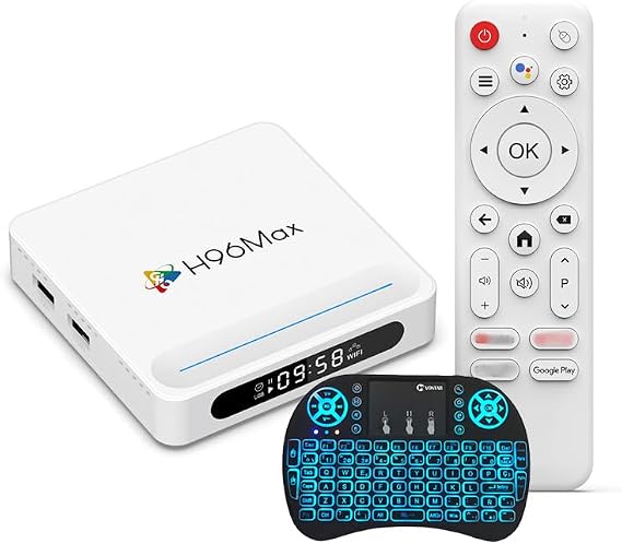 CHROX Android TV Box 14.0, 8K Smart TV Boick Voice Remote Allwinner H618 CPU Dual WiFi2.4&5.8 WiFi6 BT5.0 HDR10 Support Video Set Top Box,4gb+128gb