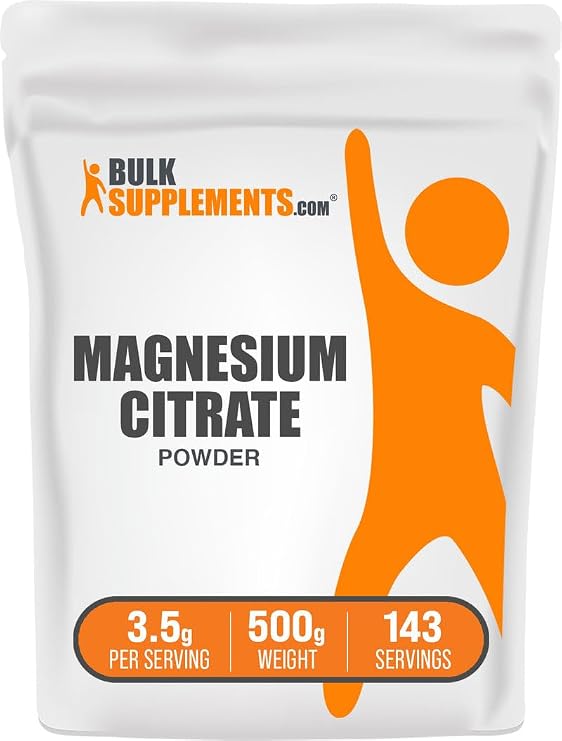Magnesium Citrate Powder - Magnesium Supplement, Mineral Supplement - Pure & Gluten Free, 3.5g per Serving, 500g (1.1 lbs) (Pack of 1)