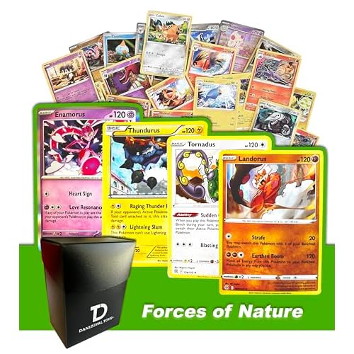 Forces of Nature TCG Random Assortment Bundle ||  Forces of Nature Quartet  6 Holographic Cards  6 High HP Cards Deck Box