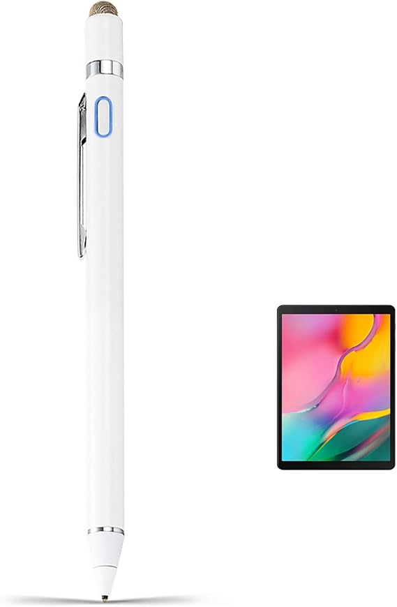 Stylus for Samsung Galaxy Tab A 10.1/10.5/8 Inch Pencil, EVACH Rechargeable Digital Pencil with 1.5mm Ultra Fine Tip Stylist Pens for Samsung Galaxy Tab A 10.1/10.5/8 Inch,White