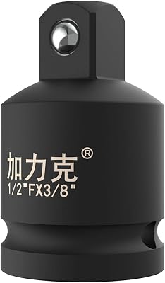 Impact Socket Adapter and Reducer 12 DriveF to 38M for Ratchet Wrench, Female to Male, CR-MO,Black