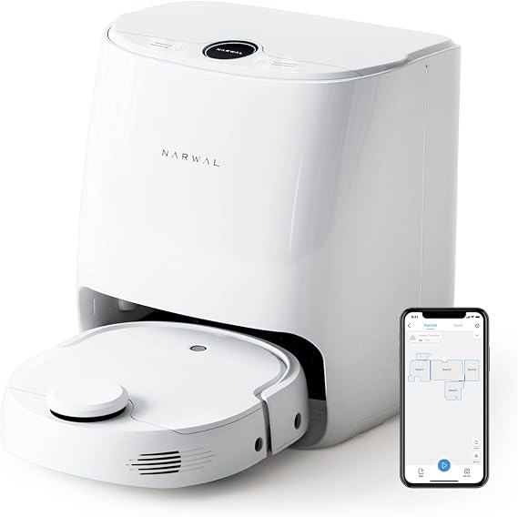 Narwal Mop Robot Vacuum with Self-Cleaning Station, LiDAR Navigation, Carpet Detection - For Hard Floors and Pet Hair