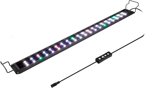 hygger Aquarium Light,Full Spectrum Fish Tank Light with LCD Monitor, 20W RGB LED Aquarium Light for Freshwater Tank with 10 Levels of Brightness,Adjustable Timer,3 Modes for 60-82cm Planted Tank