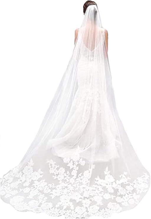 Acenail Black Lace Veil Brides Wedding Veils Long Cathedral Veil with Comb Mourning Funeral Corpse Halloween Costume Veils