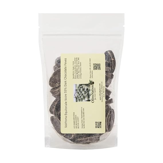 Valrhona Equatoriale 4661 55% Dark Semi Sweet Chocolate Callets from OliveNation for Baking & Enrobing - 1/2 lb