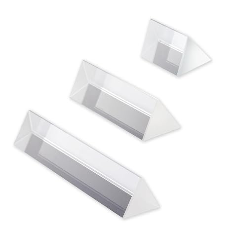 3pc Crystal Triangular Optical Prisms Set 2" 4" 6"Lengths