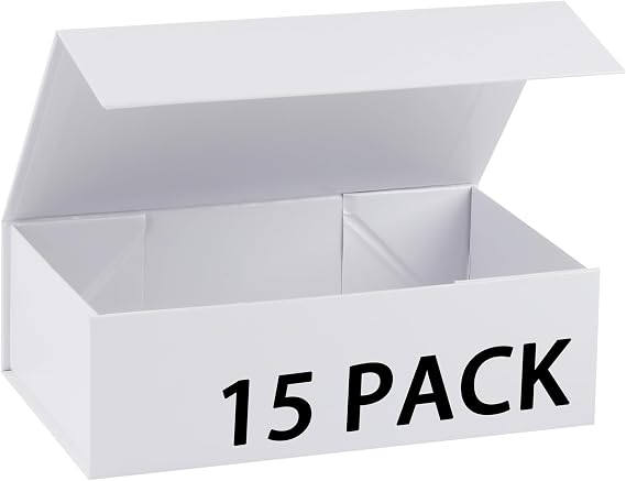15 Pack Magnetic Gift Box With Lid 13x9x4.2,White Gift Boxes Bulk,Luxury Bridesmaid Proposal Box,Small Magnetic Closure Box Boxes For Presents,Wedding,Business