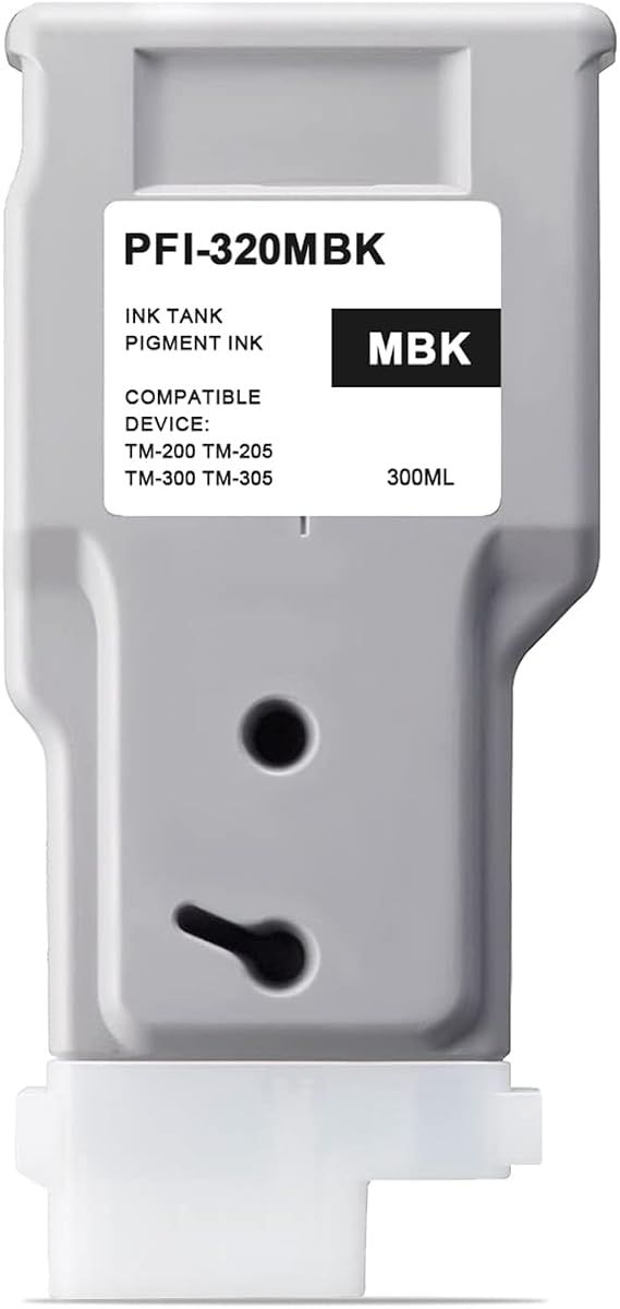 PFI-320 Pigment Matte Black Ink Tank Compatible with Canon PFI-320MBK PFI320 PFI-320 300ml for Canon imagePROGRAF TM-200 TM-205 TM-300 TM-305 Printers, 1-Pack
