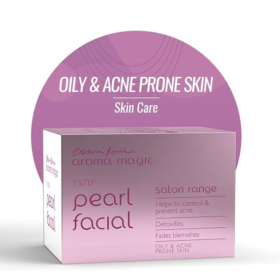 Aroma Magic Pearl Facial Kit | 7-Step Facial for Oily & Acne-Prone Skin | Detoxifies, Hydrates & Revitalizes | Deep Cleansing, Purifies & Enhances Skin Texture | Salon-Quality Glow