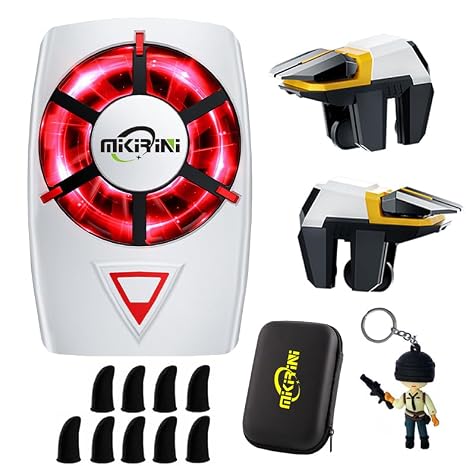 14 in 1 Mobile Phone Cooler for iPhone & Android Phones, Cell Phone Cooling Fan Radiator, 2pcs L2R2 Mobile Game Controller Triggers for PUBG/Free Fire/Call of Duty (Boy)