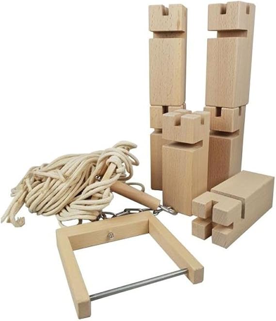 goki Froebel Tower Stacking Game Made of Solid Beech Wood for up to 16 Players for Children and Adults Including Fabric Bag Group Game Stacking Game Team Building Wooden Blocks Communication