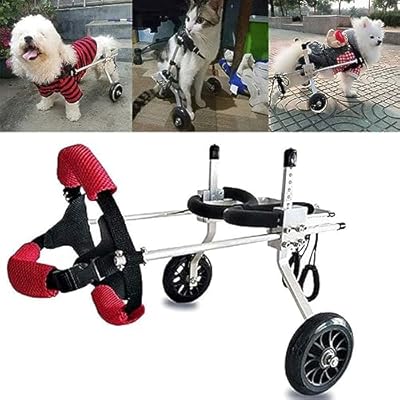 Dog Wheelchair for Back Legs, Dog Wheelchair, Two Wheels Adjustable Pet Wheelchair Dogs Hind Legs Rehabilitation Cart Paralyzed Pet Walk Assistant for Dogs Puppy Cats.