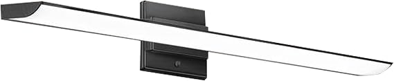 EGLO 202075A Tabiano 1-Light Modern Vanity Light Indoor Wall Sconce Dimmable LED Mirror Lighting Fixture for Bathroom with Satin Glass, 23-Inch, Matte Black