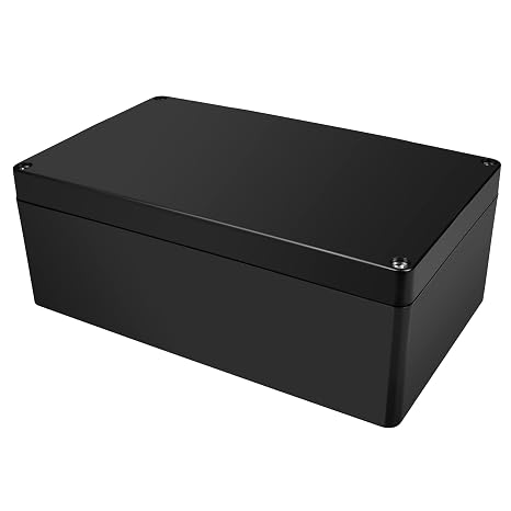 Project Box Therlan IP65 Waterproof Electronics Box DIY ABS Junction Box Universal Plastic Project Enclosure For Indoor Outdoor 200mm x 120mm x 75mm (Black)