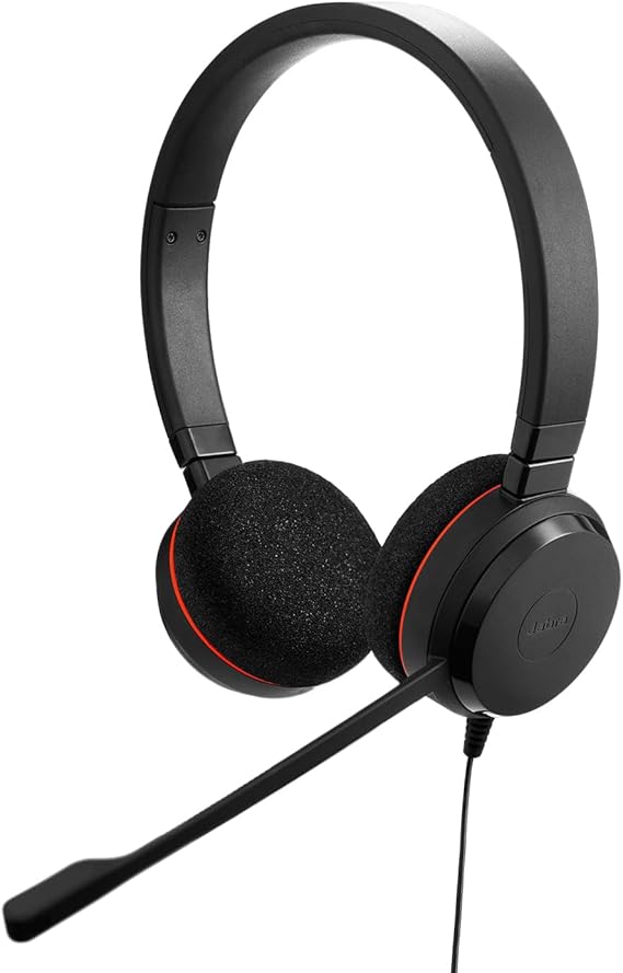 Jabra Evolve 20 Wired Headset (2025 Edition) with USB-A/USB-C, Black