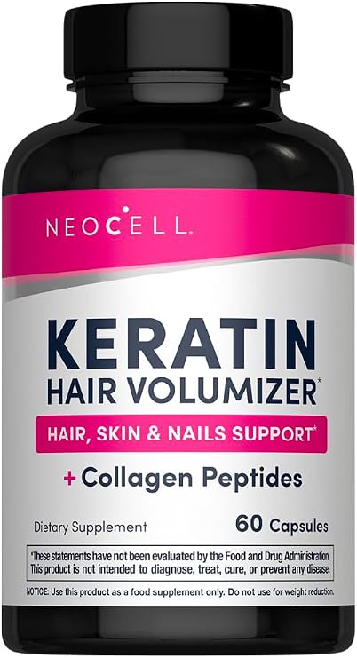 NeoCell Keratin Hair Volumizer | 60 Capsules | Hair, Skin & Nails Support
