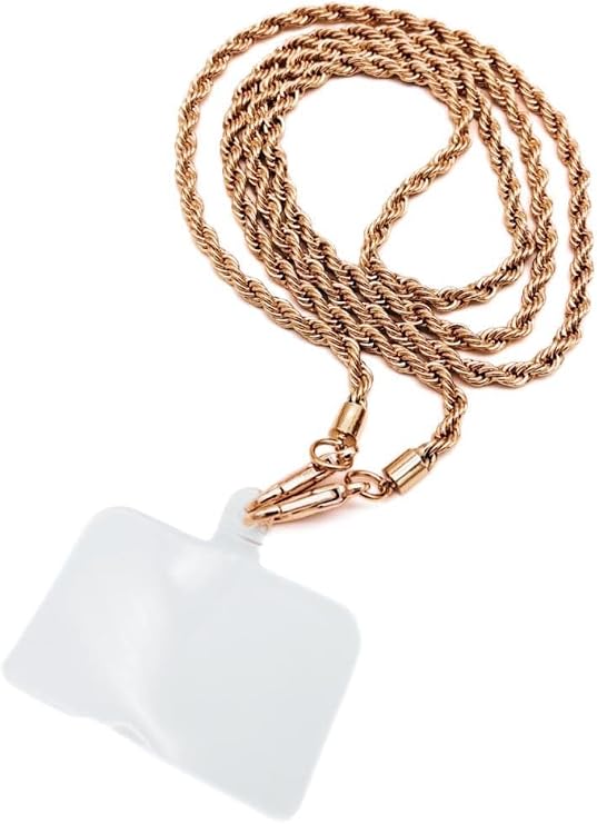 Çanta Aksesuar 120 cm Light Gold Renk Burgulu Zincir Telefon Aksesuarı, Telefon Zinciri, Telefon Askısı, Telefon Boyun Askısı, Tüm Telefon Kılıfları İçin Uygundur (Kılıf Değildir)