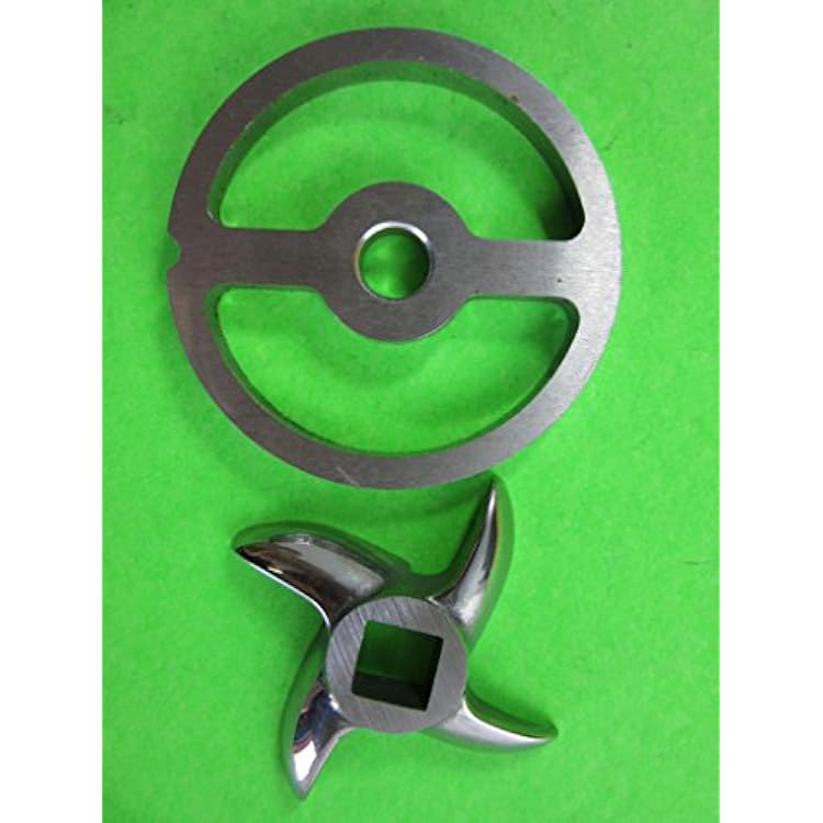 #5 Sausage Stuffer plate and knife for Smokehouse Chef, Chefs Choice, Hightower Kitchen and Gvode meat grinders that fit Kitchenaid mixer
