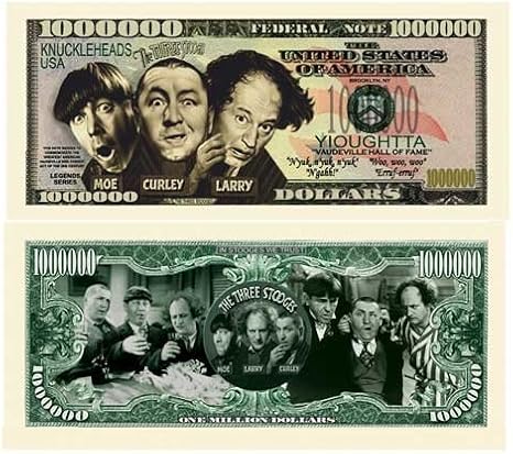 American Art Classics Pack of 10 - The Three Stooges (3 Stooges) $Million Dollar$ Novelty Bill Collectible