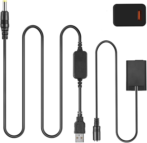 EP-5G DC Couple EN-EL25 EN-EL25a Dummy Battery + EH-5A USB Power Cable Connector + QC3.0 USB Adapter for Nikon Z30 Z50 ZFC Cameras