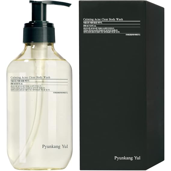 Pyunkang Yul Calming Acne Clear Body Wash with Salicylic Acid (BHA), AHA for Exfoliating Skin, Acne Breakout Wash for Shoulders, Chest, Back; Cica, Tea Tree Extract