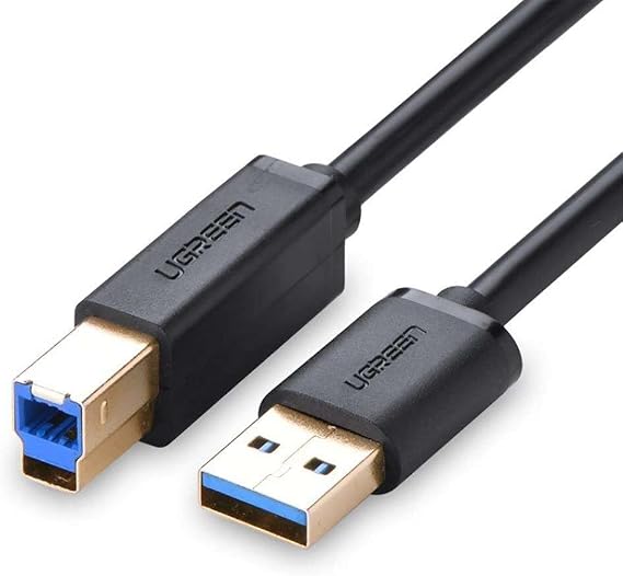 Ugreen USB-A 3.0 & USB-B 3.0 Printer Cable, 1 Meter, Black
