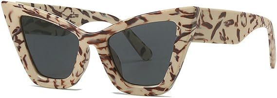 COTIA Trendy Cat Eye Sunglasses Vintage Oversized Cateye Style Square Sun Glasses for Women Men