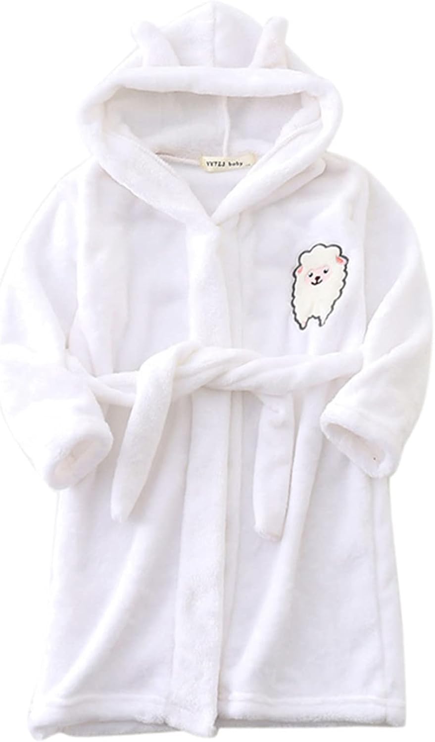 Baby Girls Boys Cartoon Hooded Bathing Towel Poncho Set Toddler Kid Newborn Bathrobe Pajamas Bathing Robe Clothes b20 White