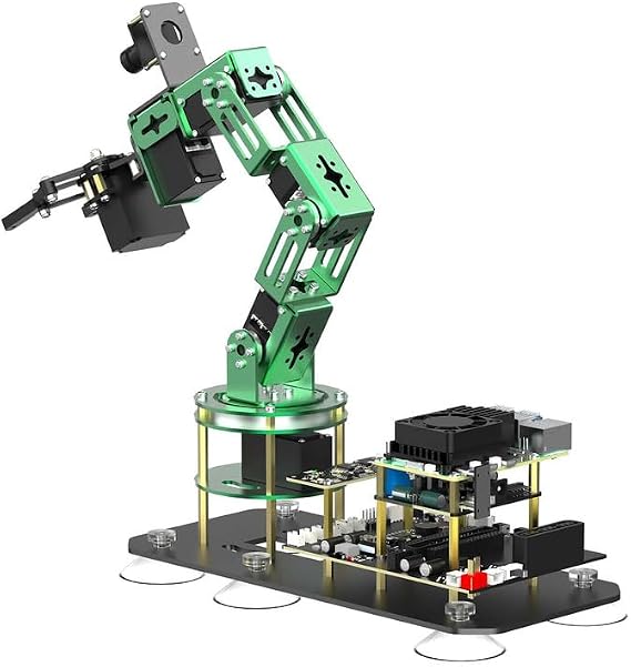 Yahboom Raspberry Pi5 RAM Robot Arm Robot Kit AI Architecture 6 Degrees of Freedom with Camera Programmable AI Electronic DIY Robot for Adults ROS Dofbot with RPi5-16GB