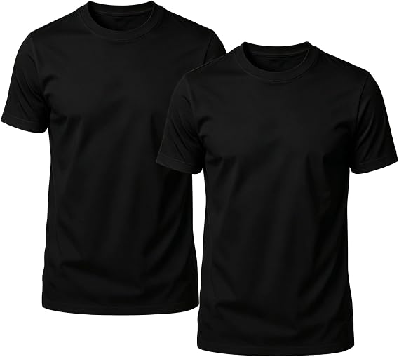 Men's Cotton Crew Neck Short Sleeve T-Shirt, Classic Solid White/Black Basic Casual Tee Shirts for Daily Wear Undershirt
