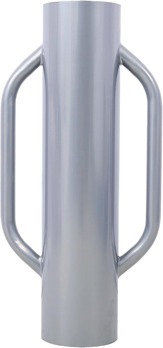 Heavy Duty Iron Fence Post Driver - 37LB Metal Pounder with Handle for Easy Fence Post Installation, Versatile and Multipurpose T Post Rammer, Grey