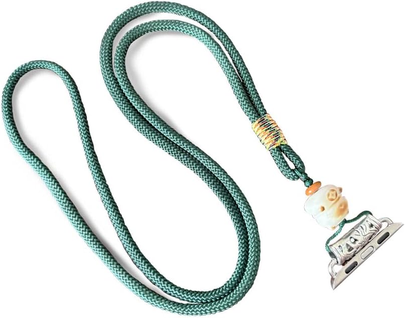 Necklace Adapter Pendant Compatible with Apple Watch, Infinity & Double Loop Connector  with Double-wound wristbands, Handmade Lanyard for iWatch Series 9/8/7/6/5/4/SE