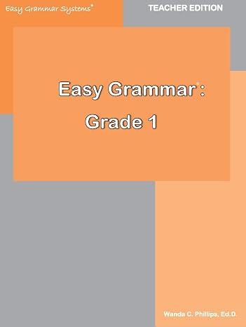Easy Grammar - Grade 1 Teacher Edition