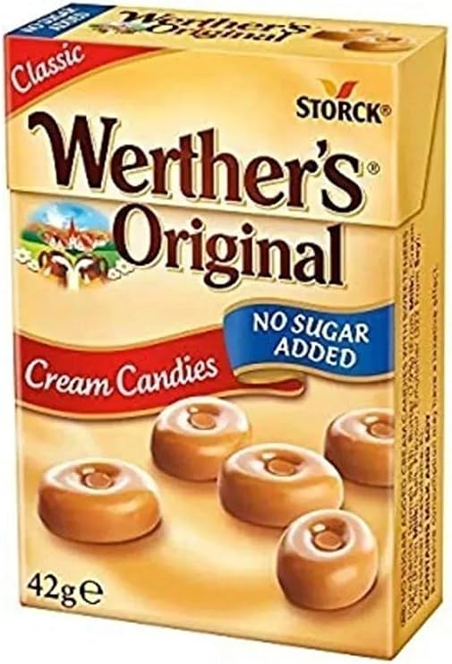 Werther's Original No Sugar Added Klasik Krema Şekerlemeleri, 42g Kutu