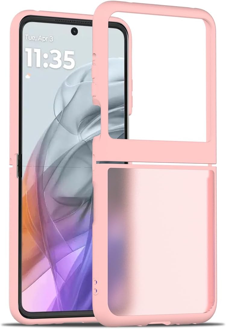 Motorola Moto Razr 2024 Phone Pink Razor 2024 Case, Heavy Duty Motorola Razr Case 2025 Slim Rugged Shockproof Protective Cover