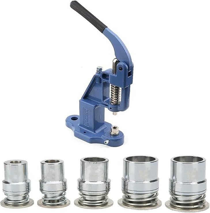 İşkur Makina Hand Press Button Fabric Covering Press and 5 Button Molds